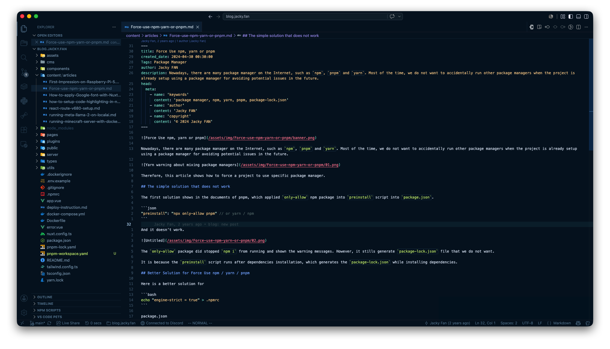 Original Markdown Posts Files