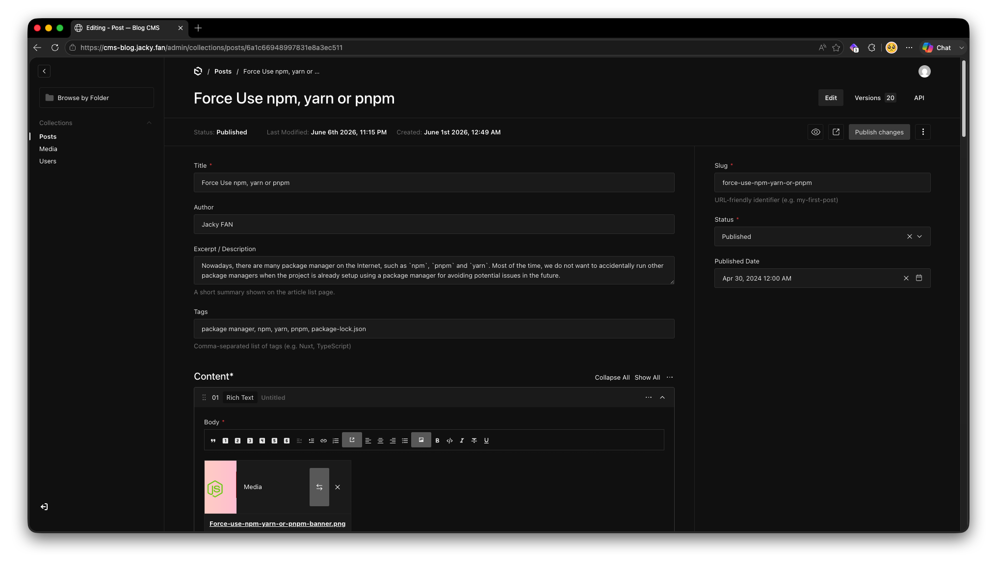 CMS Structure created by Github Copilot